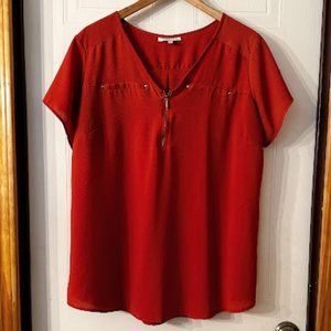 {Plus Size} Speed Limit MPH Burnt Orange Blouse~ Size 1X (C21)
